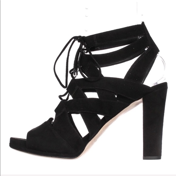 Via Spiga Kid Suede Block Heel Lace Up Platform - Picture 10 of 14